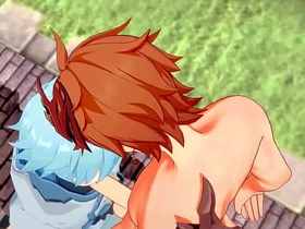 原神耽美-达达利亚x重云口交和肛内射-伪娘cos日本亚洲漫画动漫游戏色情同性 hot threesome gay porn