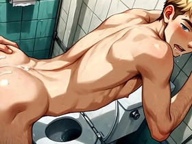 Yaoi - 金发嫩仔厕所性爱图集 - 动漫 漫画 亚洲 日本 游戏 男同色情 chinese muscle hunk gay porn
